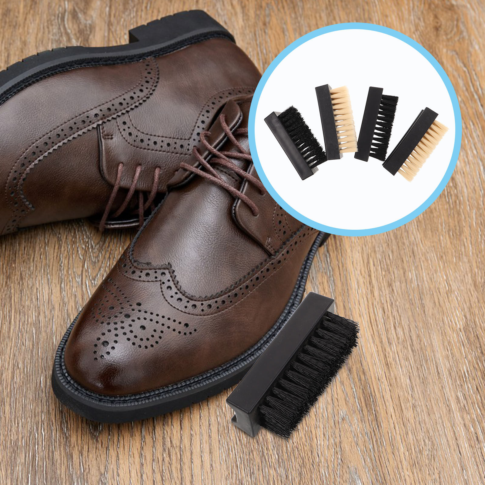 Sneaker Care Suede - ชุดแปรงทำความสะอาดรองเท้า 4 ชิ้น แปรงอเนกประสงค์ ขนแปรงนุ่มและแข็ง สำหรับรองเท้าผ้าใบ