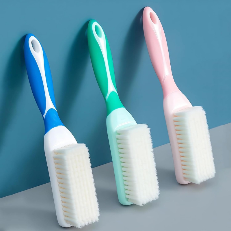 Sneaker Care Cleaning Kit - แปรงทำความสะอาดขนนุ่มพิเศษด้ามยาว 3 ชิ้น สีสุ่ม น้ำยาขจัดคราบแบบพกพาสำหรับเสื้อผ้า รองเท้า
