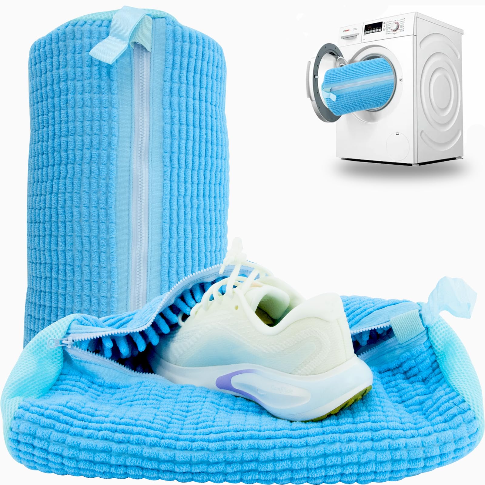 Sneaker Care Cleaning Kit - 1/2/3 ชิ้น ถุงซักผ้าทำความสะอาดรองเท้าแบบใช้ซ้ำได้ 360 ° ถุงซักรองเท้าแบบล้างลึก