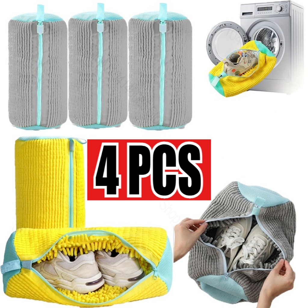 Sneaker Care Cleaning Kit - กระเป๋าล้างรองเท้าตาข่ายที่ทนทานพร้อมซิป Rich Fluff ภายในปกป้องรองเท้าผ้าใบรองเท้าลําลองในเครื่องซักผ้าเครื่องเป่า Travel Storage
